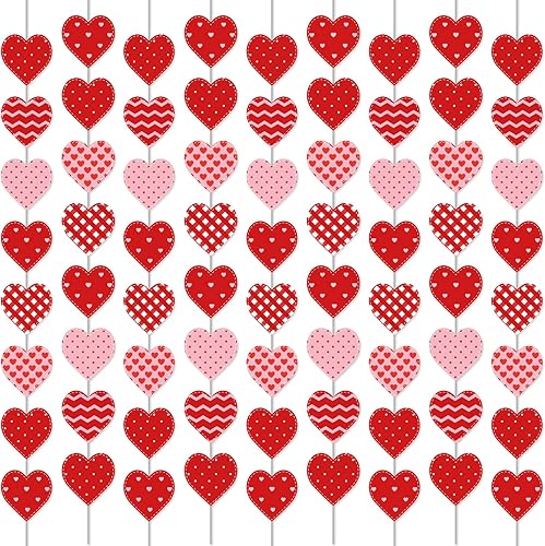 Paquete de 12 guirnaldas de corazón para decoraciones del día de San Valentín, kit de guirnalda de San Valentín para colgar en forma de remolino,