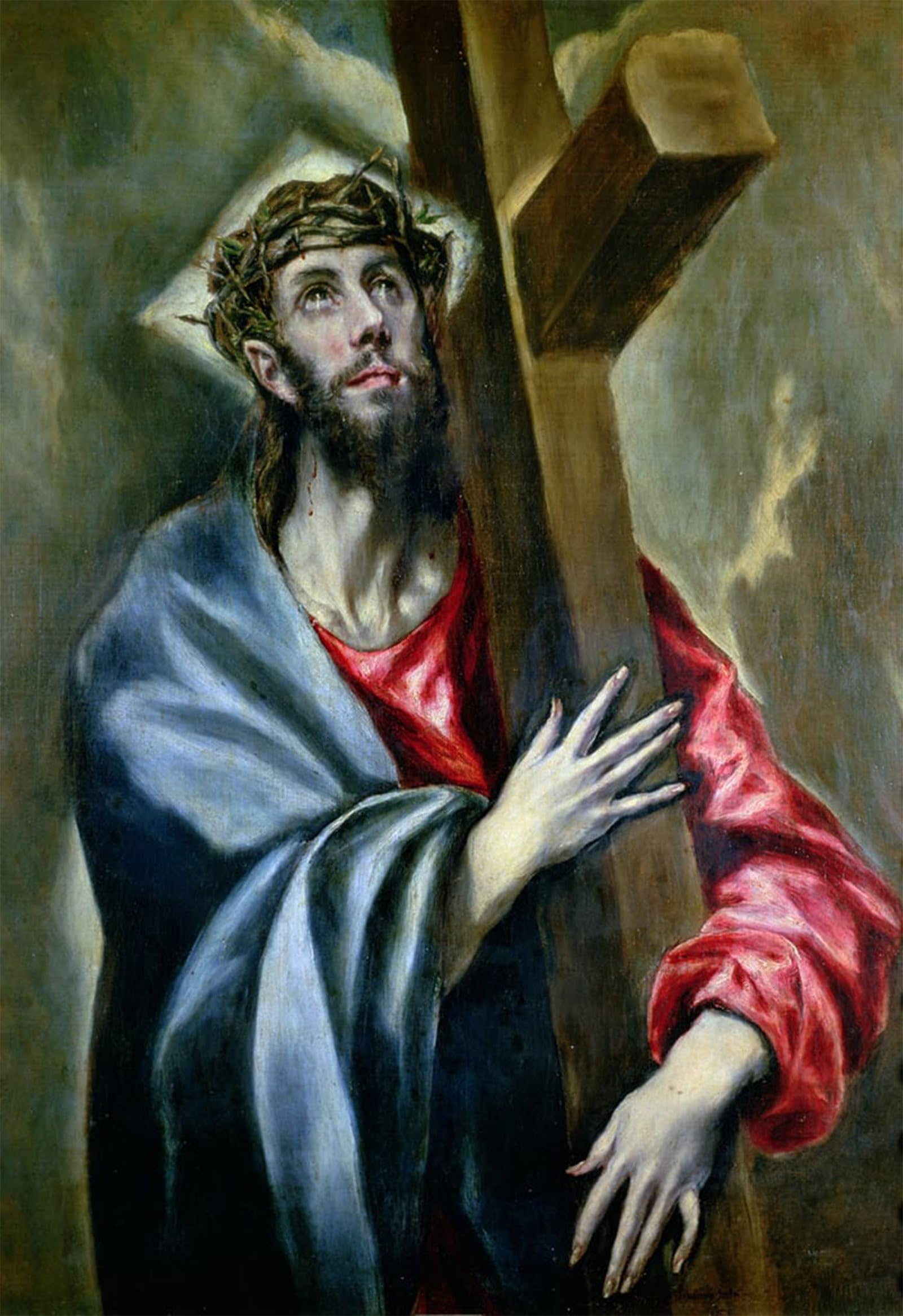 POSTERIIk Vintage Art Print Images Pictures Print Christ Clasping the Cross by El Greco Modern Colour Posters for Office Home Decor 60x90cm