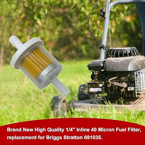 Miniatura 3 de Filtro de combustible en línea de gran capacidad de 14 pulgadas, paquete de 2  Alto rendimiento de 40 micras  Compatible con Briggs Stratton 691035