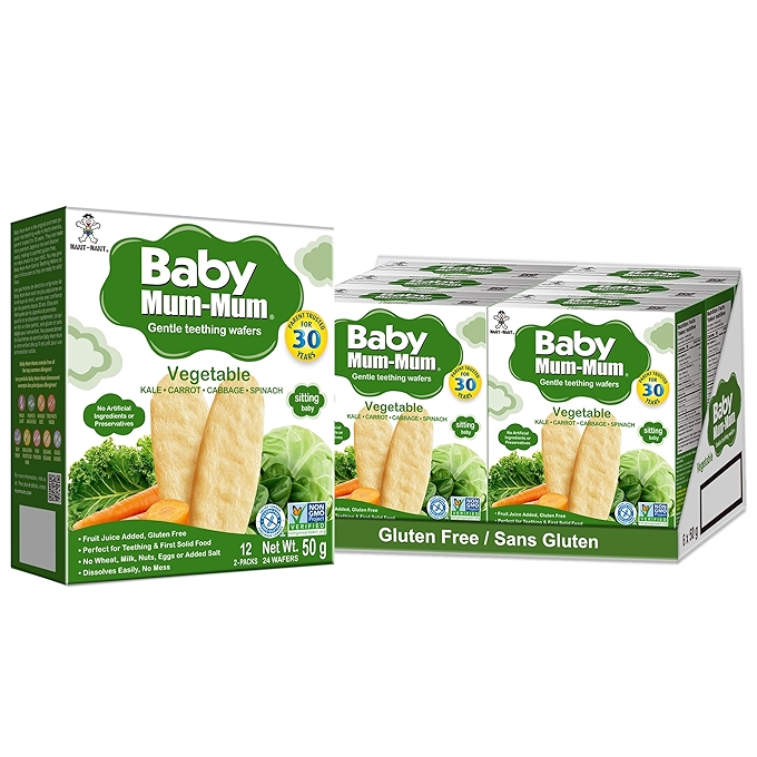 Hot-Kid Vegetable Rice Rusks - Gluten Free Teething Cookies for Infants