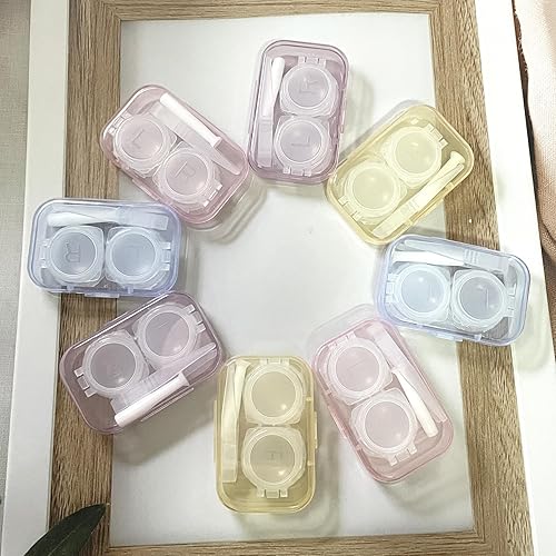 Miniatura 5 de Howinn Paquete de 8 fundas para lentes de contacto coloridas, estuche de contacto transparente, mini lente de contacto portátil para exteriores, kit