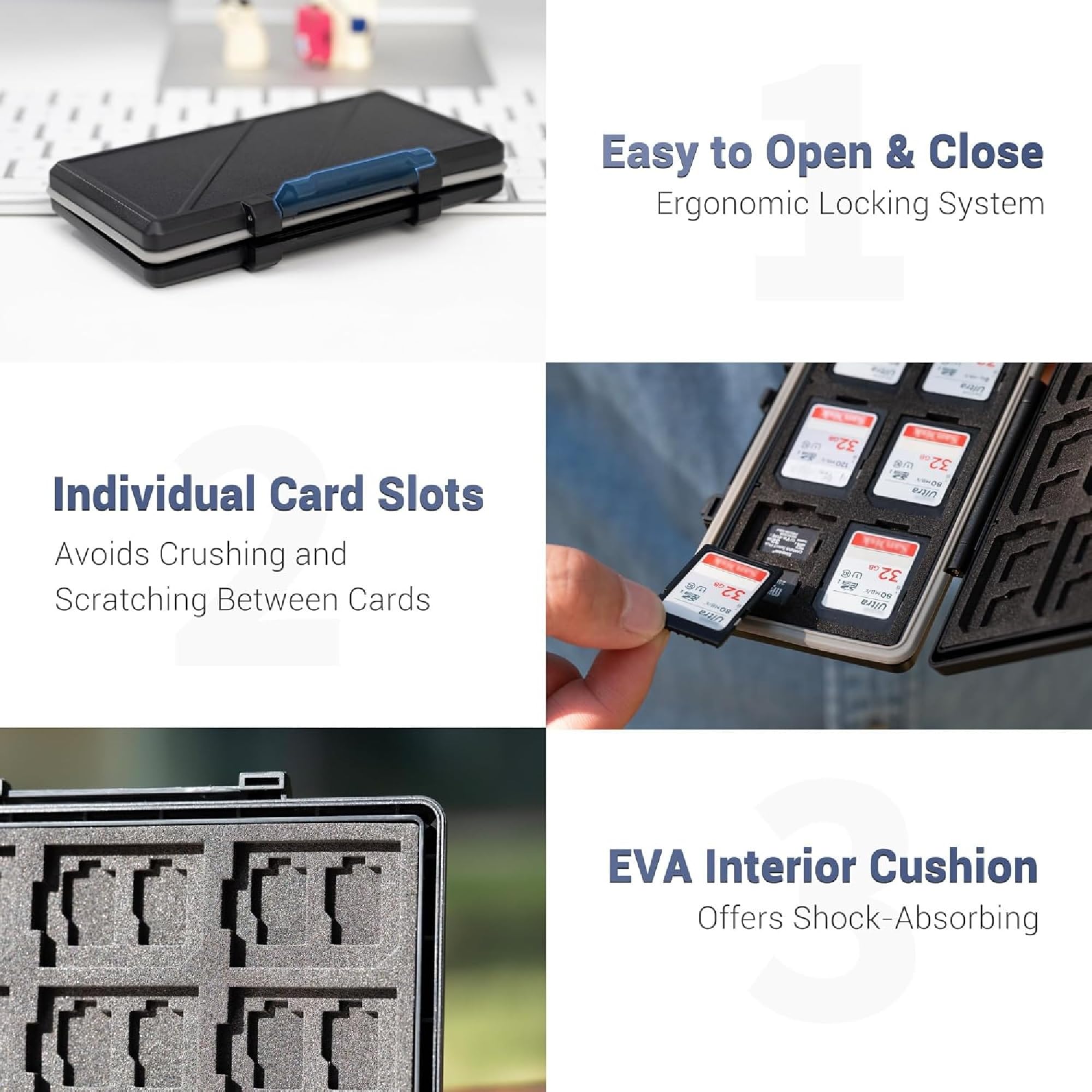 Amazon.com: 36 Slots Memory Card Case Water-Resistant Anti-Shock