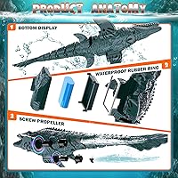 Vista 2 de Dinosaurio Mosasaurus de Control Remoto 2.4GHz para Piscina, Juguetes de Alta Simulación, Barco RC para Lago y Baño, 8-12 Años, Niños y Niñas