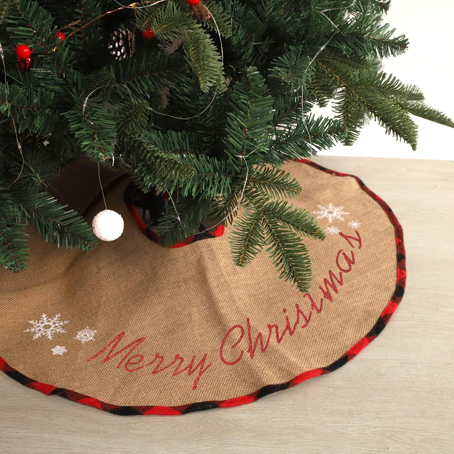 Christmas Tree Skirt 30 Inch Burlap Tree Skirts Ornaments Xmas