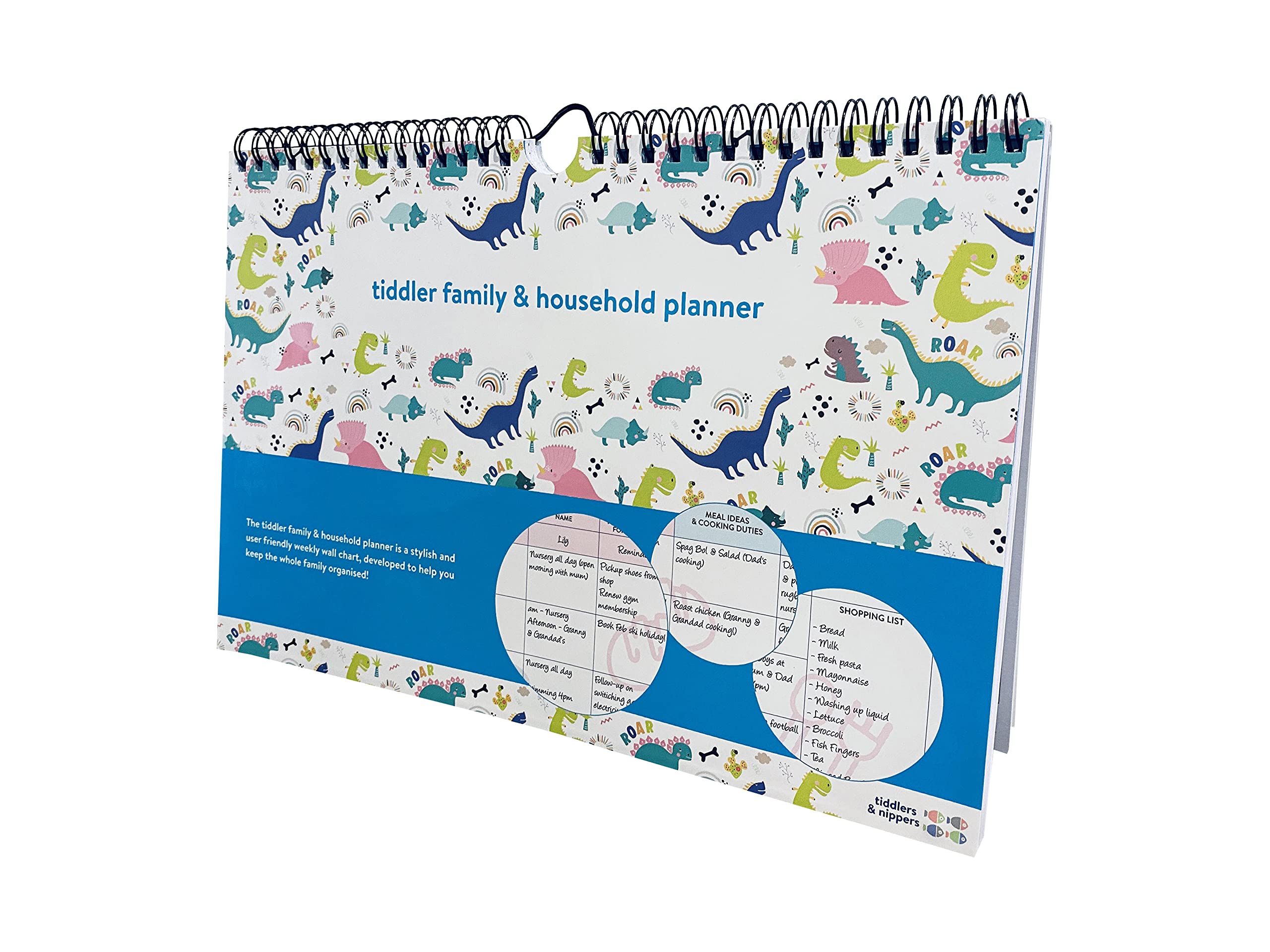 tiddler family & household planner | Undated Weekly Family Organizer / Planner Calendar | Clever Layout in A4 Size (11.7
