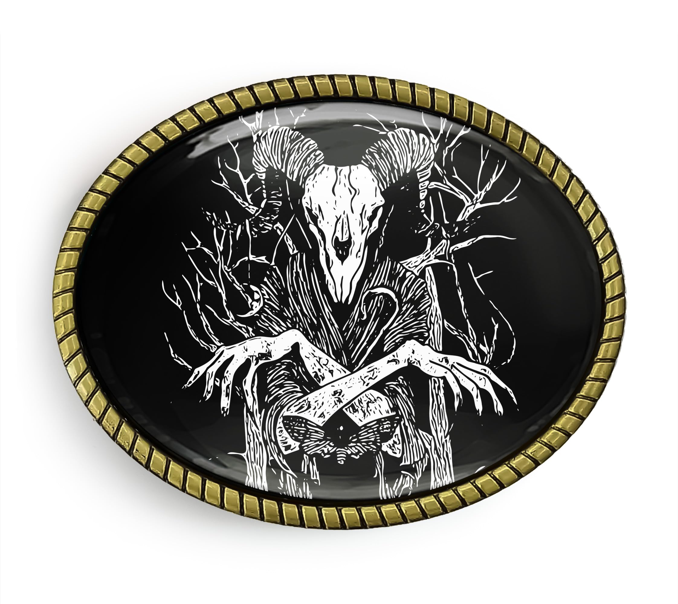 Baphomet Belt Buckle - Satanic Occult Witchcraft Art Handmade Brass Buckle