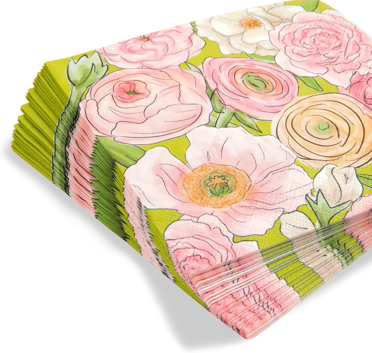48pc Floral Paper Plates and Napkin Set, Elegant Heavy Duty Disposable Dinnerware for Birthdays, Gender Neutral Baby Showers, Bridal Luncheon, Garden Tea Party, Serves 24 Guests