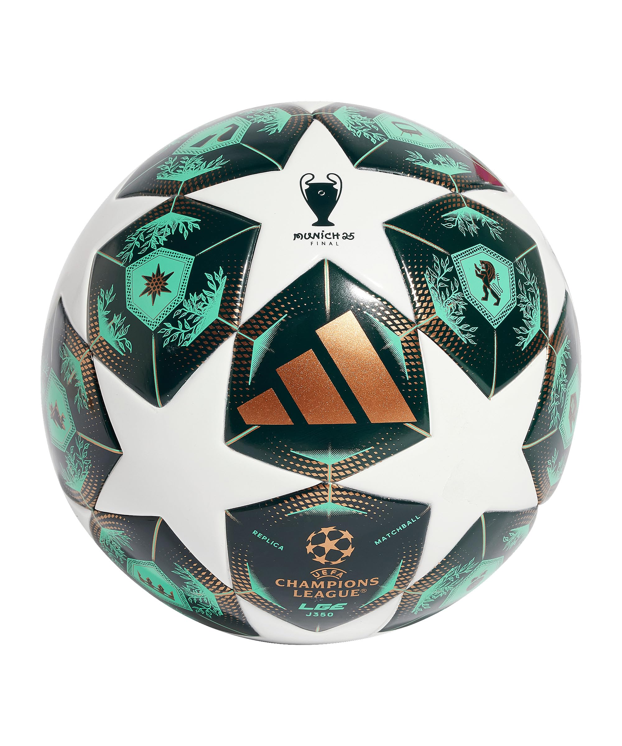 adidas UEFA Champions League J350 - Balón de fútbol Unisex, Color Verde, Talla 5 EU