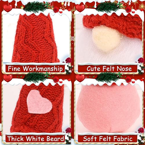 Miniatura 3 de CRCZK Decoración de San Valentín, adornos colgantes para árbol de San Valentín, 10 piezas de gnomos para el día de San Valentín, decoración del día