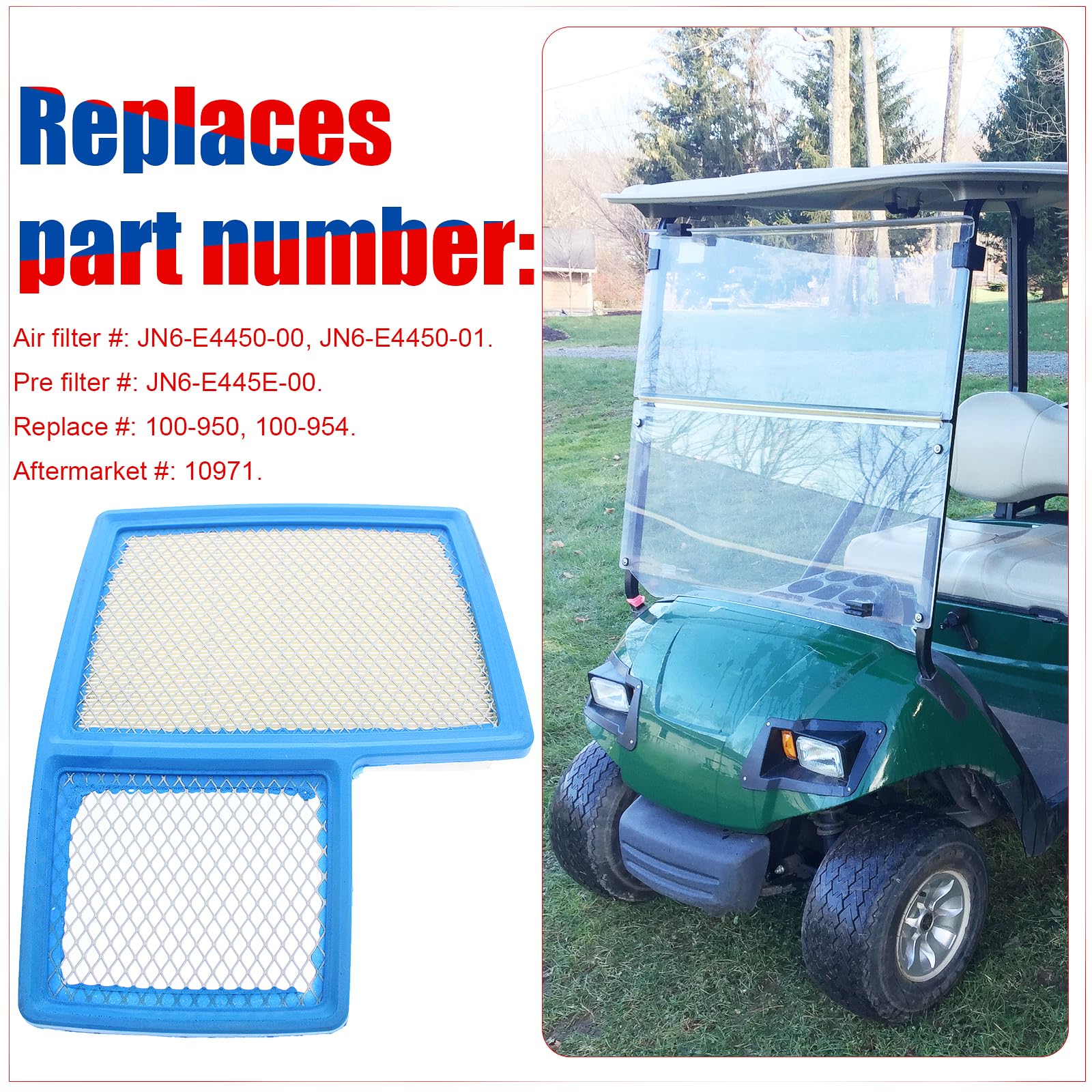 G16 G19 G20 G21 G22 G29 filtr powietrza kompatybilny z wózkiem golfowym Yamaha JN6-E4450-00 JN6-E4450-01 G16A G22A silnik 4-cyklowy 301cc 357cc 1996-UP
