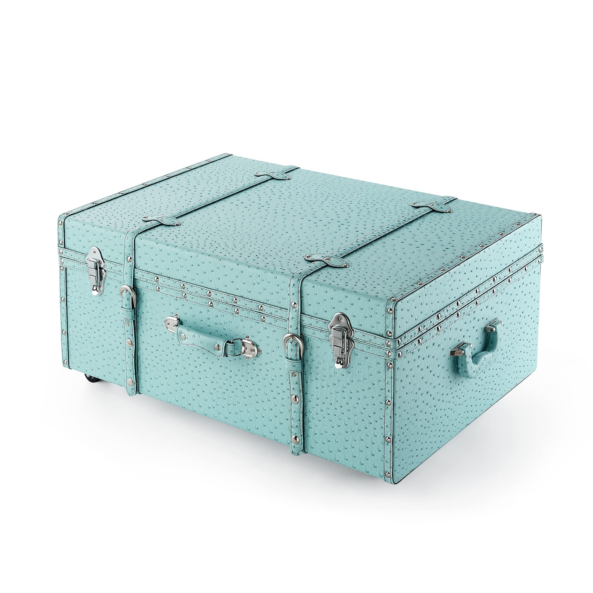 DormCo Texture® Brand Trunk - Vibrant Aqua Ostrich