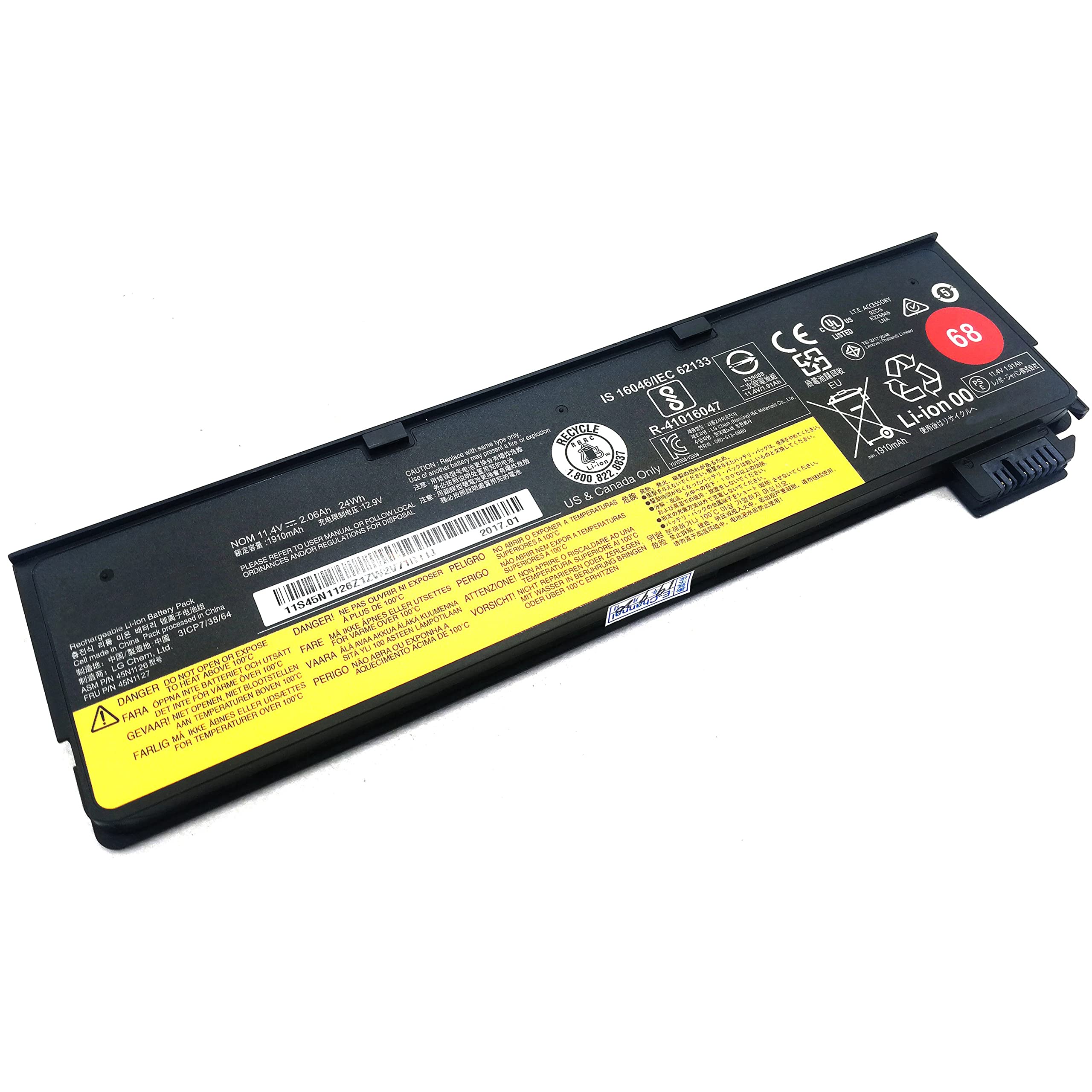 Simpletek - Batería portátil de 1910 mAh - 24 Wh compatible 0C52861 | X240 X250 X260 X270 W550 W550s P50s L450 (reacondicionado)