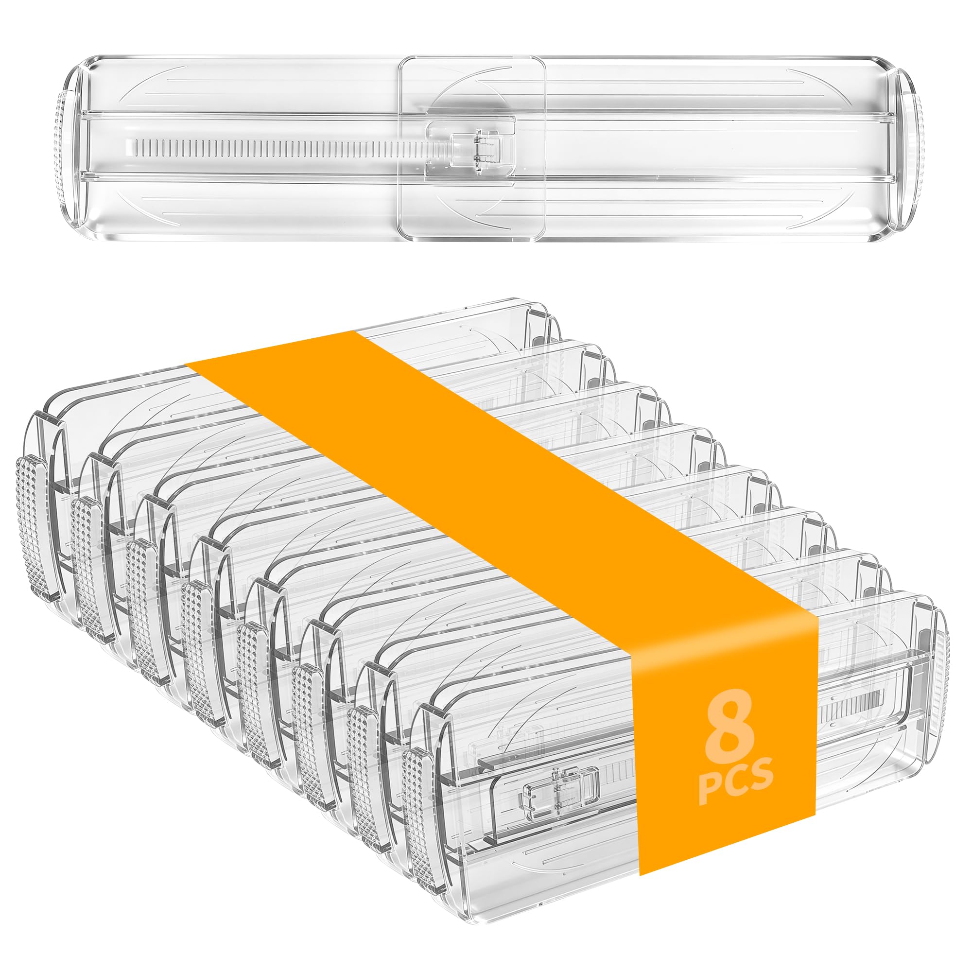Separadores De Cajones Ajustables 8 Piezas 28,5-50,5 Cm Transparentes Organizador Cajón