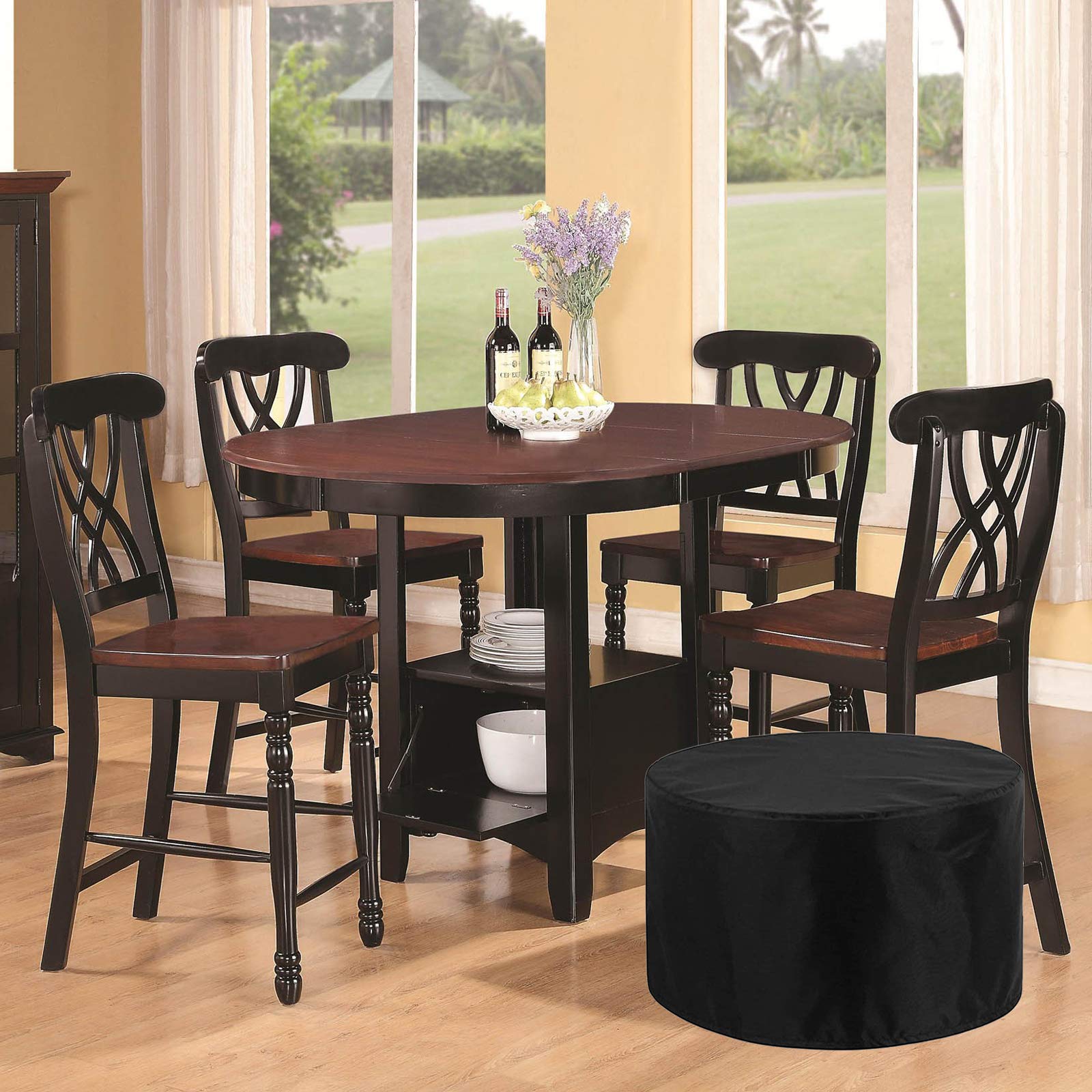 Terrasmeubelset hoes rond 70x70cm, waterdichte ronde terrastafelhoes, tuinmeubelhoes kleine ronde tafel, tuinmeubelhoezen voor terrasmeubilair