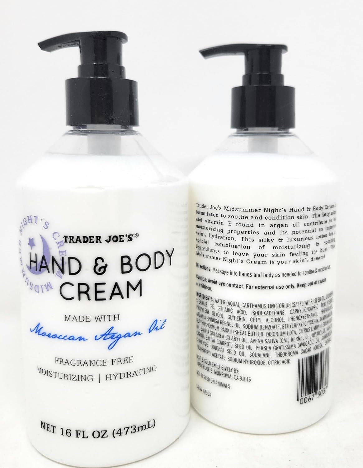 Trader Joe's Midsummer Nights Cream Hand & Body Lotion with Moroccan Argan Oil, Pack of 2 - Image 4