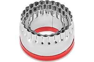 3Pcs Fluted Round Cookie Cutters 2" 2.6" 3"