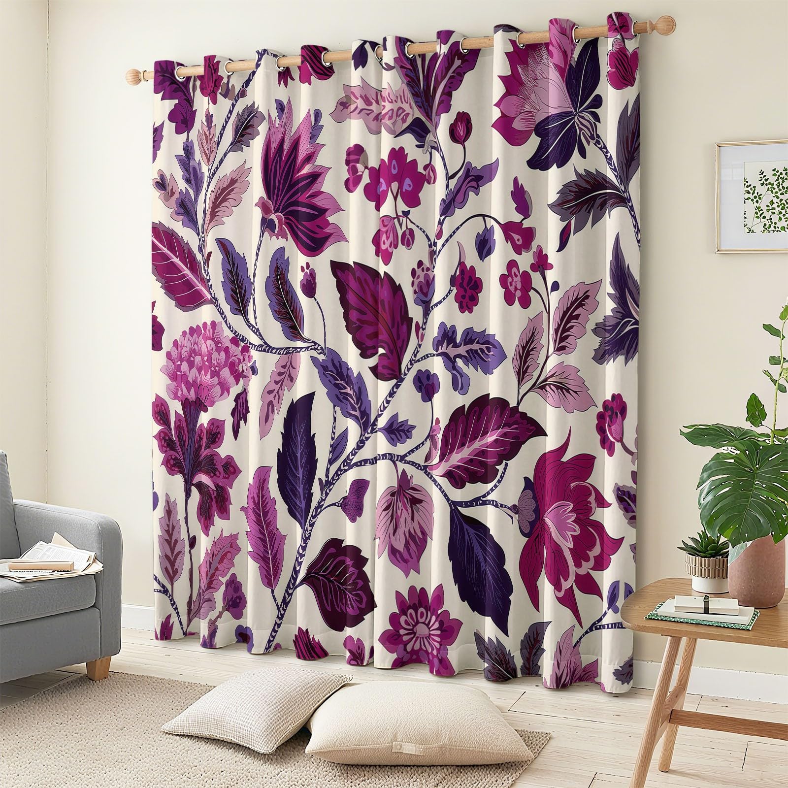 Boheme - Cortina térmica aislante (85 x 200 cm, 2 unidades, antifrío y calor, cortinas opacas, con ojales, dormitorio, salón, decoración