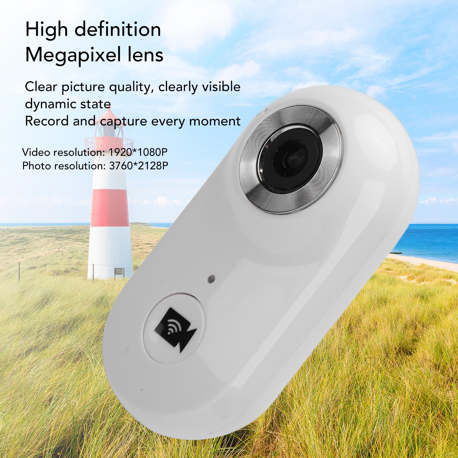 GLOGLOW Telecamera per Collare per Animali Domestici, Telecamera per Collari per Gatti Grandangolare da 120° Telecamera per Azioni Sportive Mini Corpo Telecamera di Sicurezza HD per