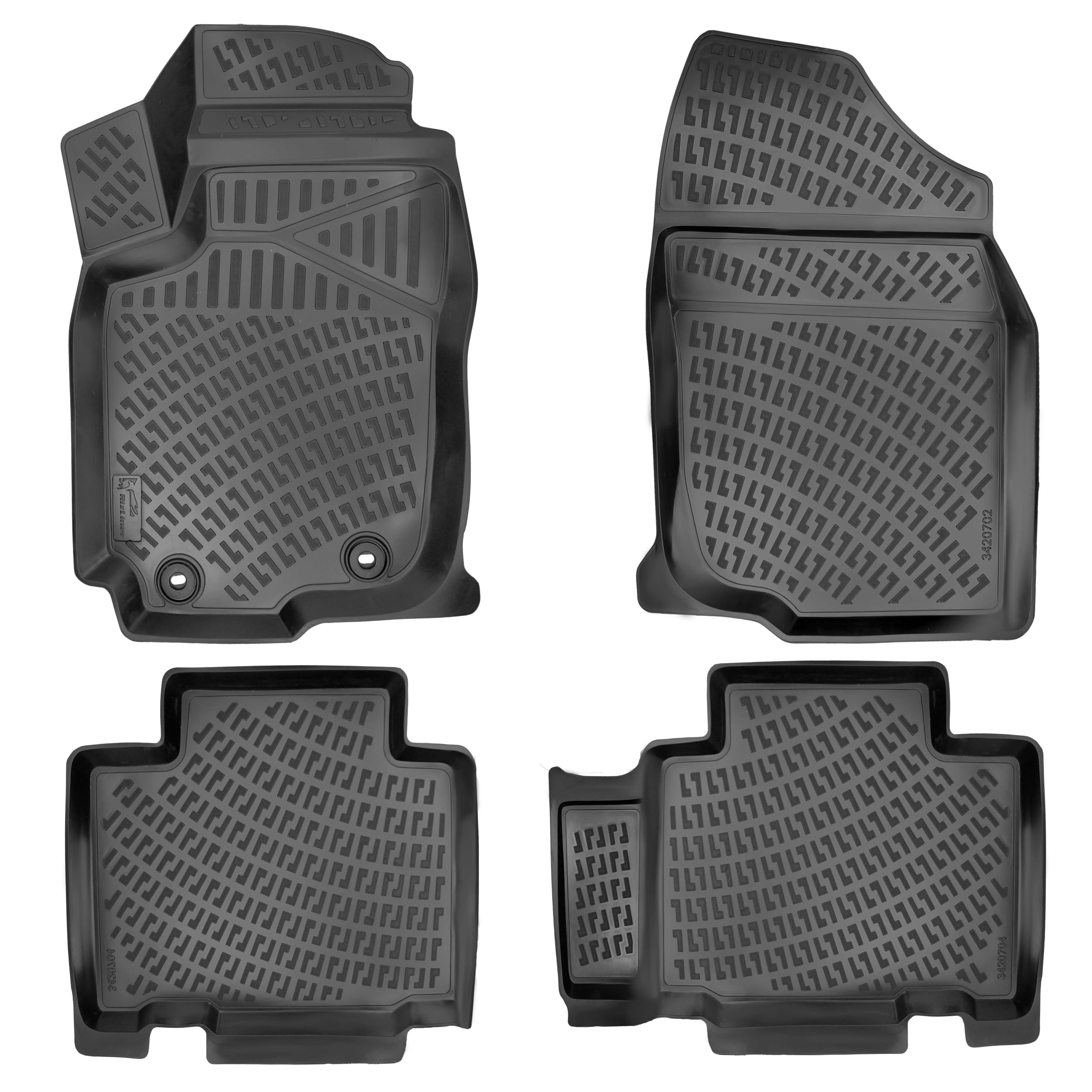 Toyota Rav4 2013-2018 (No Hybrid Models) Floor Mats 3D Custom Fit Compatible with Toyota Rubber Car Mats Laser Measured Floor Liner All Weather Heavy Duty Waterproof Odorless (Front & Rear)