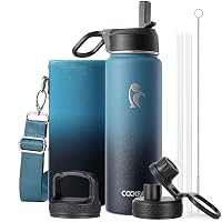 Coolflask Borraccia termica da 590 ml, con cannuccia