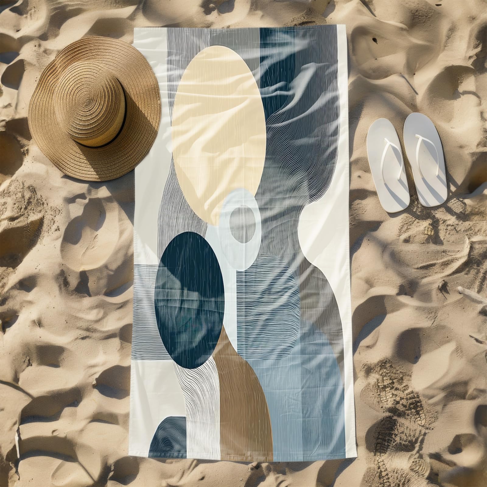 Drap de Plage XXL 200X200 Vert Gris Abstract Serviettes de Plage en Microfibre,Serviette Piscine Extra Large sans Sable pour Adultes Séchage Rapide