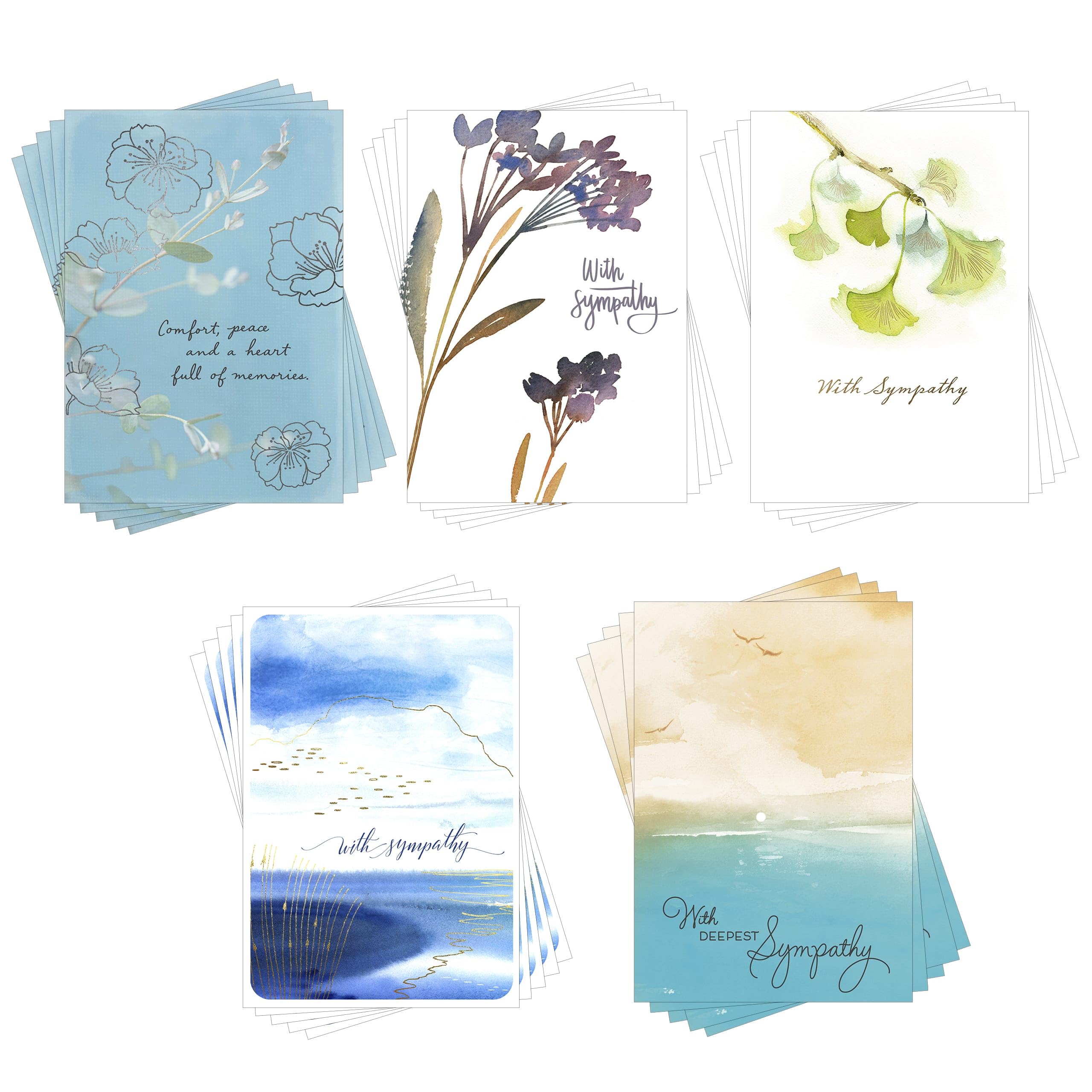 Hallmark Business 25 Pack Bulk Assorted Sympathy Cards (Respectful Condolences)