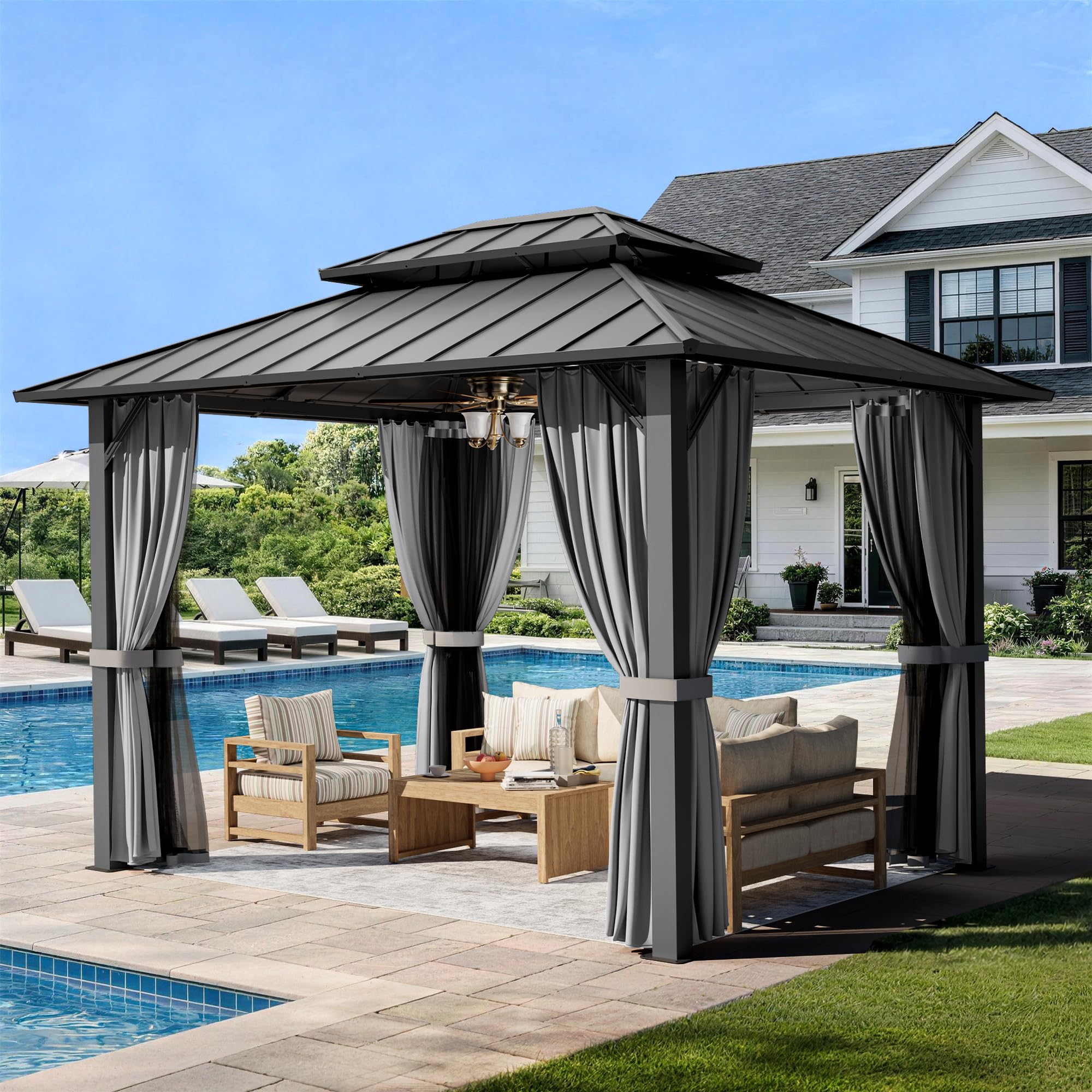 PAMAPIC 10x12FT Hardtop Gazebo