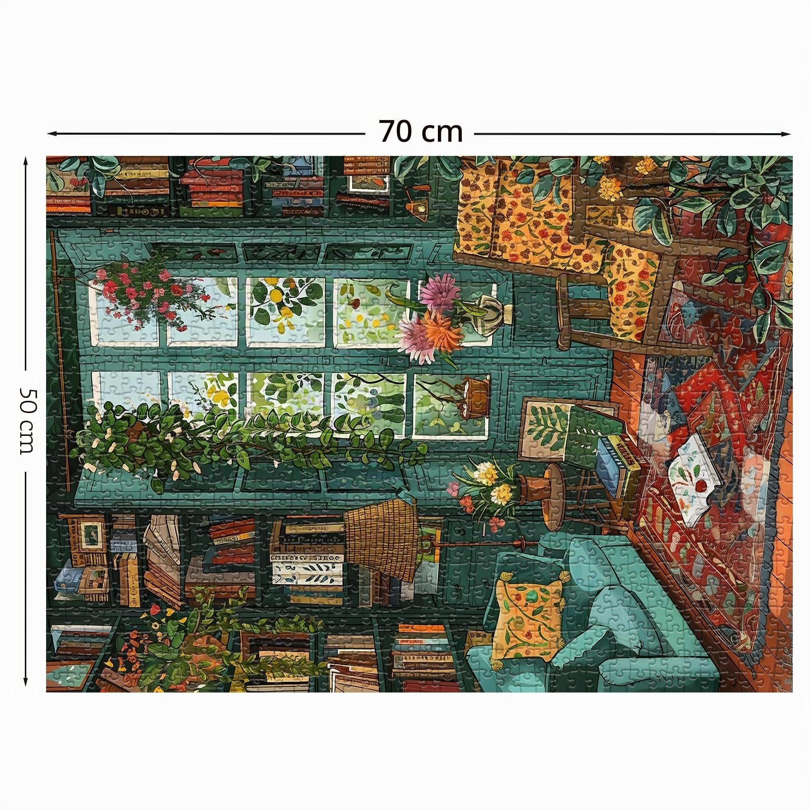 Rompecabezas de estudio acogedor para adultos de 1000 piezas, 70 cm x 50 cm, estilo Clásico, cartón de, rompecabezas jigsaw para adultos