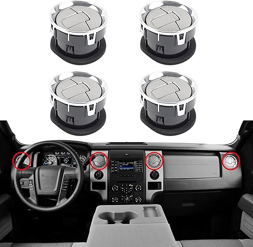 Miniatura 7 de Dasbecan 4 piezas de ventilación de aire acondicionado para salpicadero de aire acondicionado compatibles con Ford F150 2009-2014 Reemplazan #