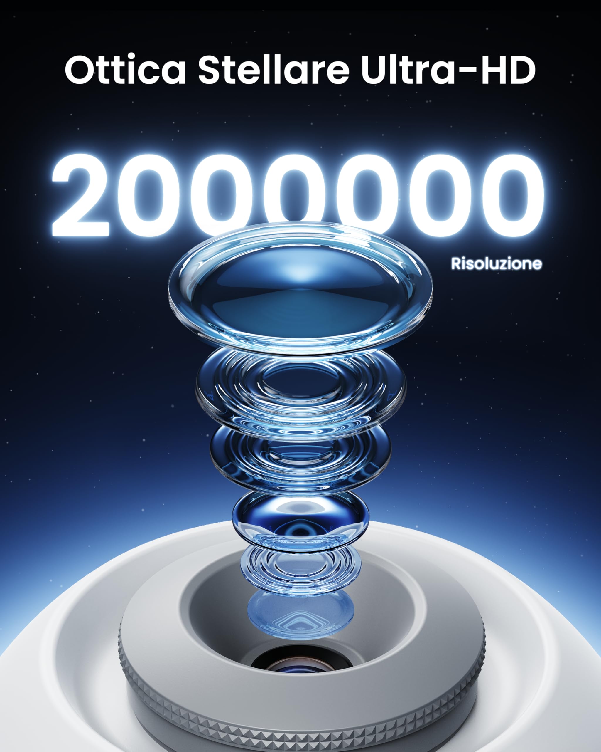 POCOCO Proiettore Stelle, Hd Star Projector Ricaricabile, 5K HD Dischi | Galassia Realistica,Autonomia 6h,Timer,2 Dischi Sostituibili.Decorazione Della Camera, Studio E Relax, Per Adulti E Bambini