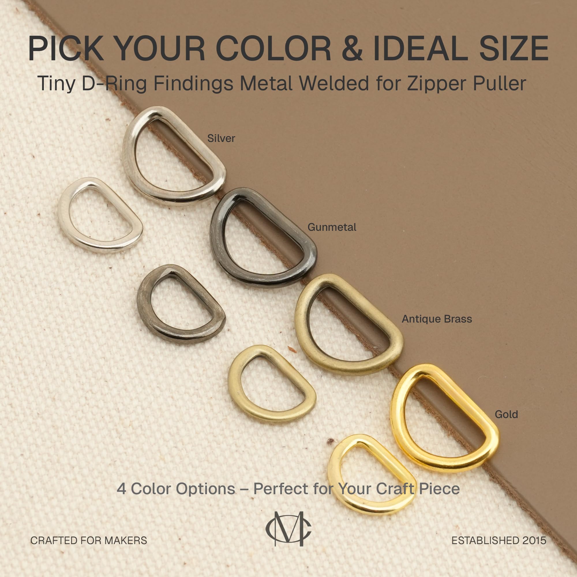 Amazon.com: CRAFTMEMORE 3/8 or 1/2 Inch Tiny D-Ring Findings Metal