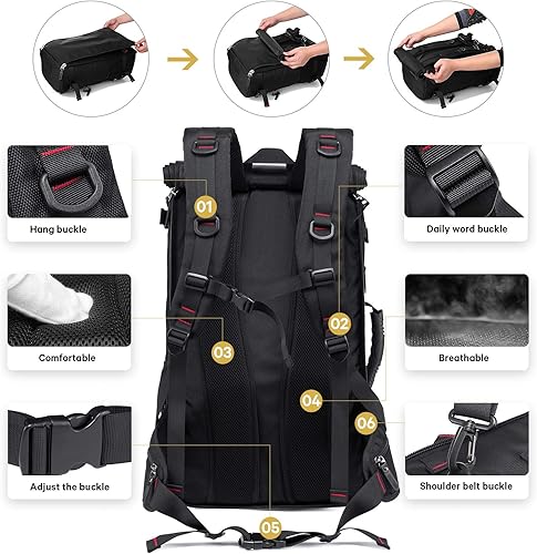 Miniatura 5 de KAKA Travel Backpack Carry On Backpack Durable Convertible Duffle Bag Fit for 156 Inch Laptop for Men and WomenMedium 35L