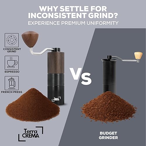 Miniatura 2 de Molinillo manual de café  Molinillo manual de rebabas cónicas de acero inoxidable de precisión para expreso, vertido, prensa francesa y aeropress