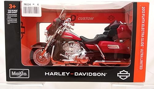 Miniatura 9 de Motocicleta Harley Davidson FLHTK Electra Glide modelo 2013, roja, versión ultralimitada, 1/12 de Maisto 32323.
