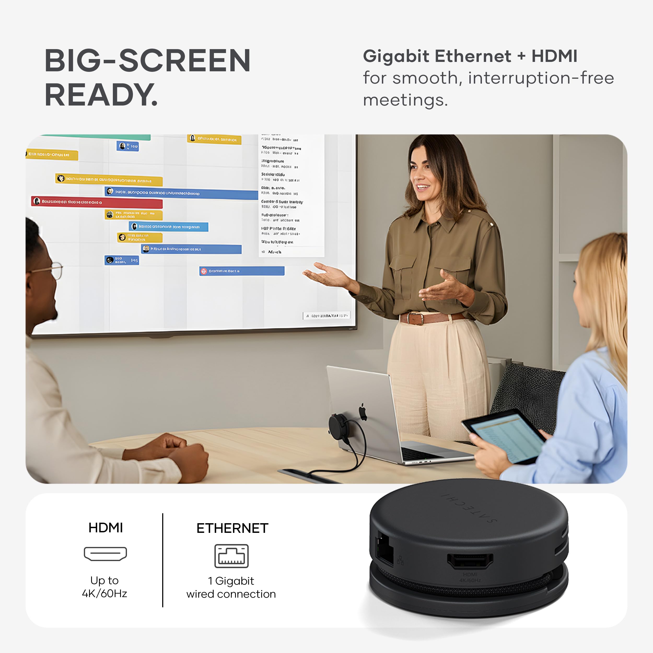𝗦𝗔𝗧𝗘𝗖𝗛𝗜 𝗕𝘂𝗻𝗱𝗹𝗲 Hub USB C 7 en 1, HDMI 4K@60Hz, Carga a 100W y M1 Mouse Bluetooth