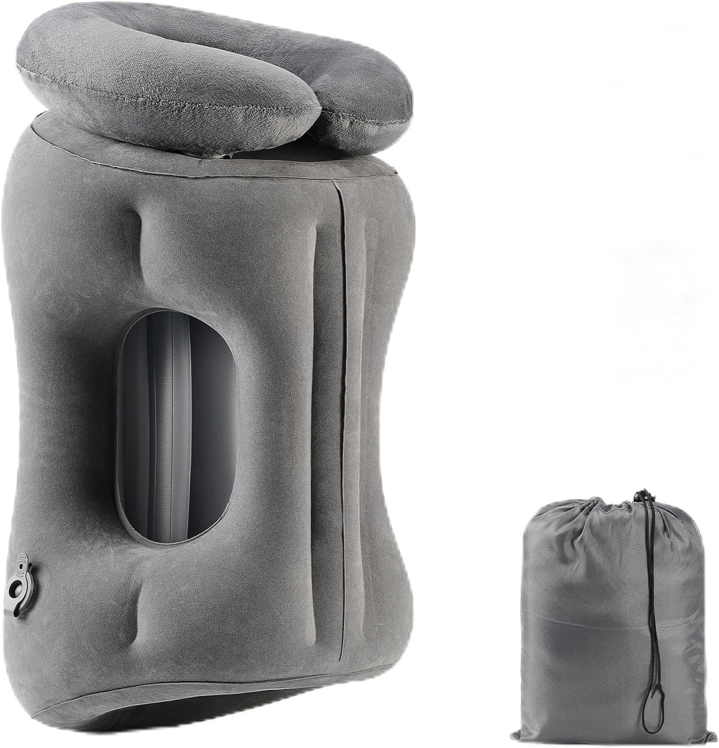 2-in-1 Magnetic Design Inflatable Travel Pillow, Ergonomic
