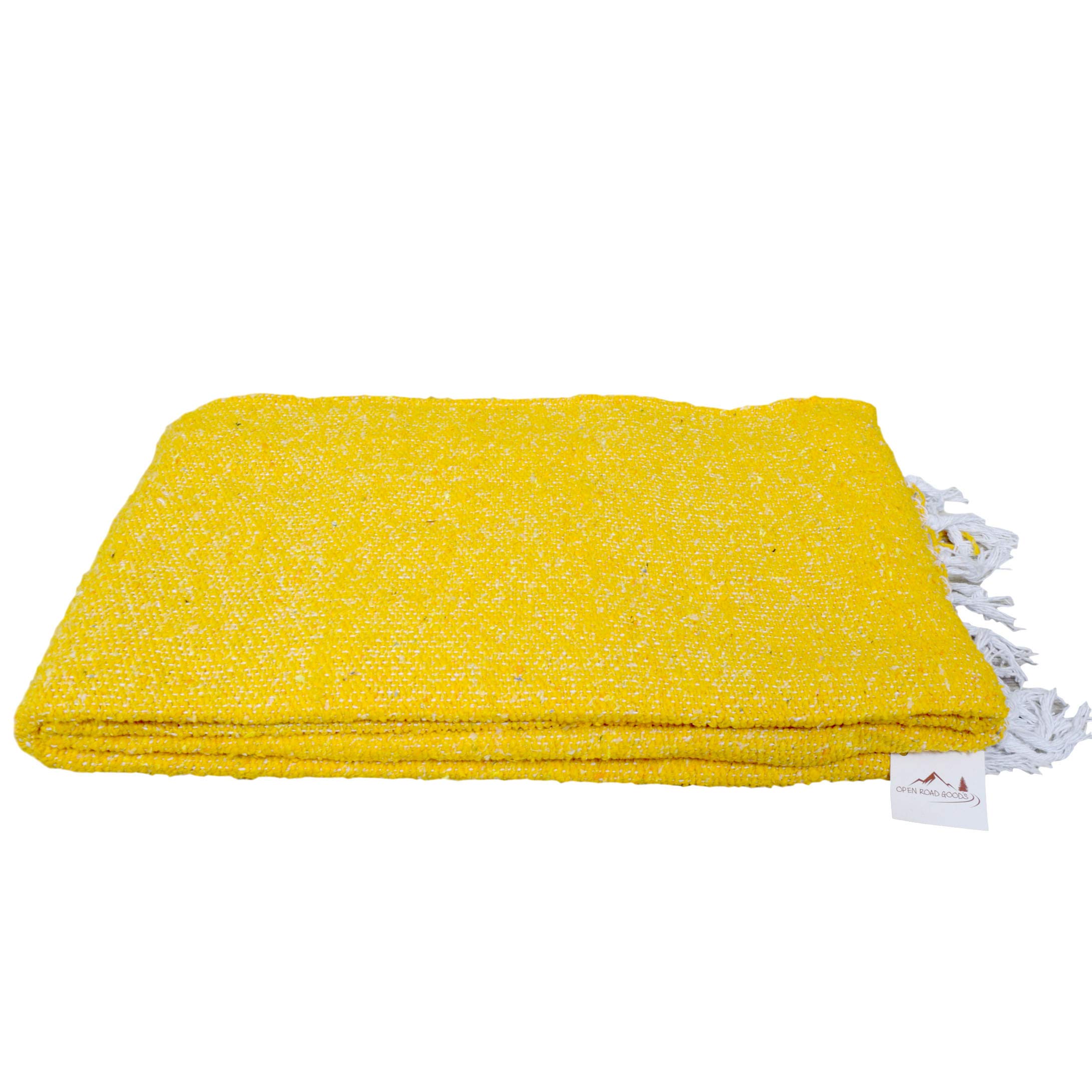 Open Road Goods Solid Color Mexican Yoga Blanket – Large Handwoven Throw for Yoga, Beach, Camping or Home – Soft and Durable Cotton Blend