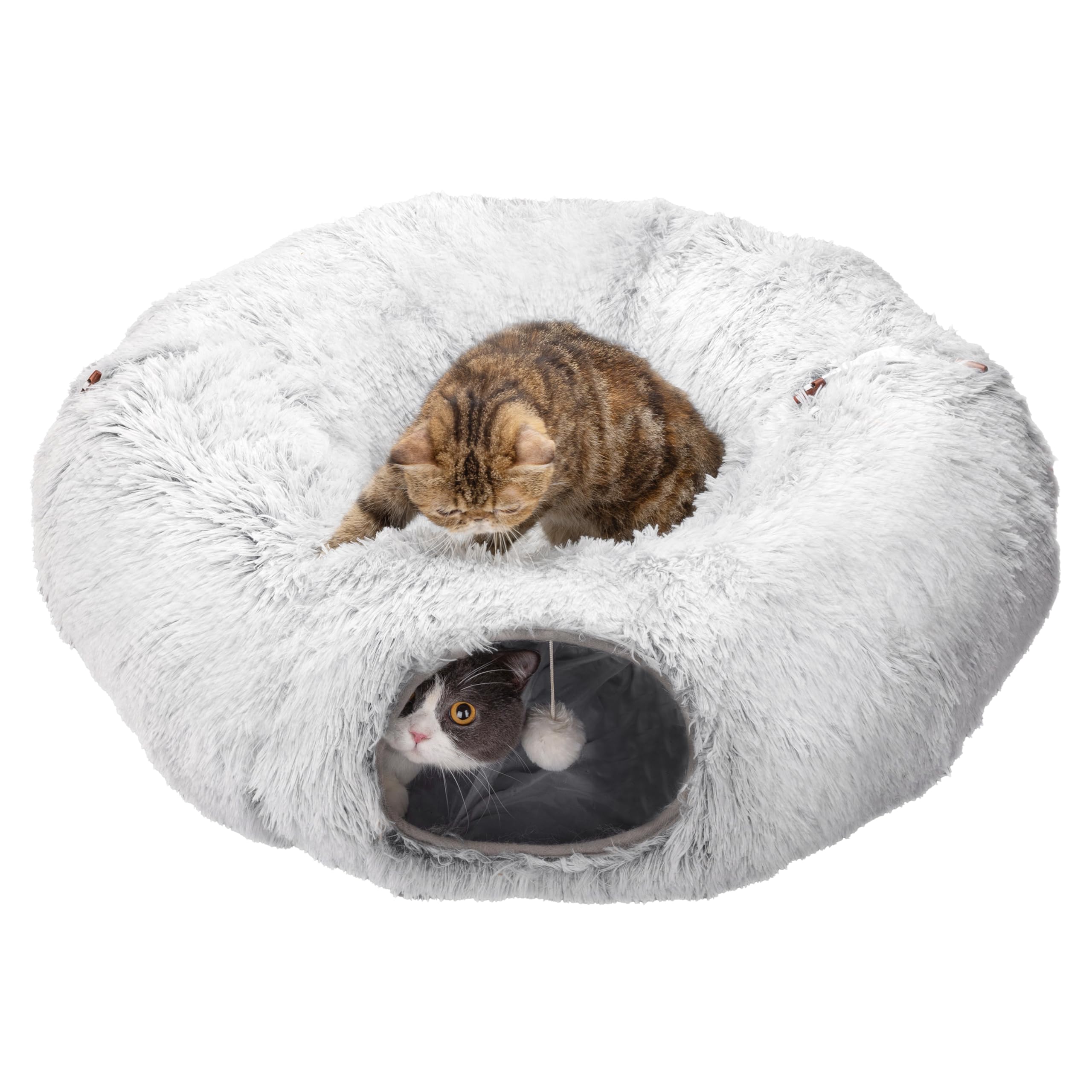 Letto a Tunnel per Gatti, Tunnel per Gatti Grandi, Grigio Chiaro