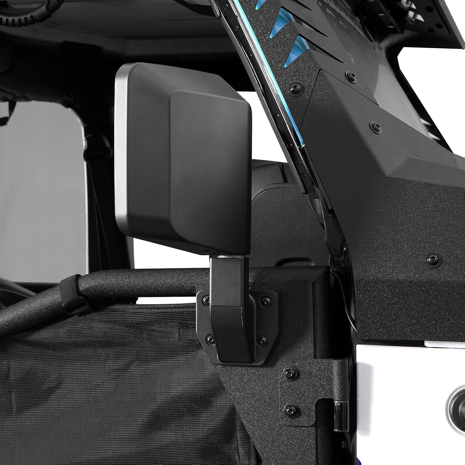 Hooke Road Tube Half Door Side View Mirrors for 2007-2026 Jeep Wrangler JK JL & 2020-2026 Gladiator JT (1 Pair, Black), Not for OEM Doors