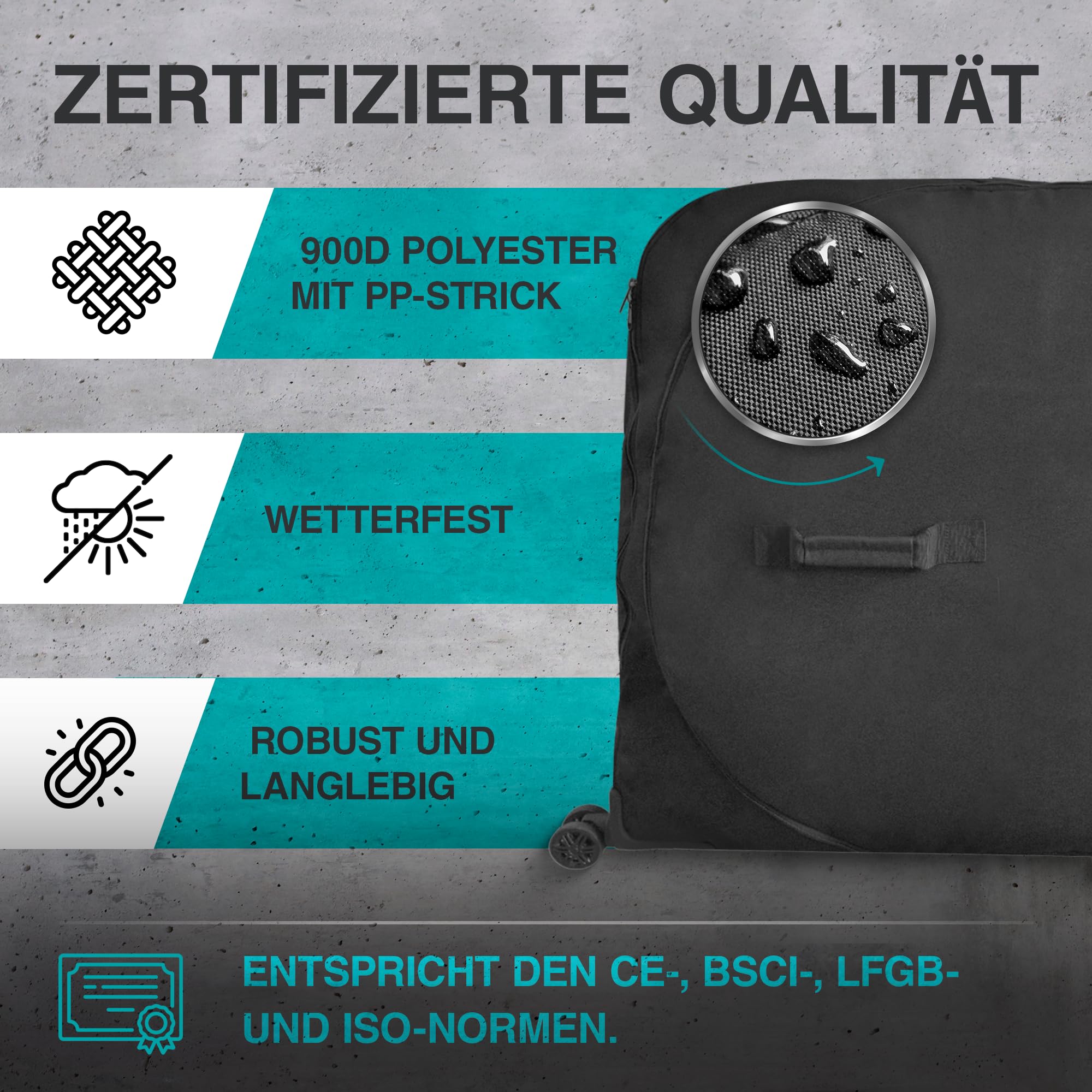 NooMii Fahrrad Transporttasche 128 x 78 x 25 cm | Wasserdichter Fahrradkoffer mit verstärkten Reißverschlüssen | Fahrradtasche-Rucksack mit Handgriff & Rollen | Für verschiedene Fahrradgrößen