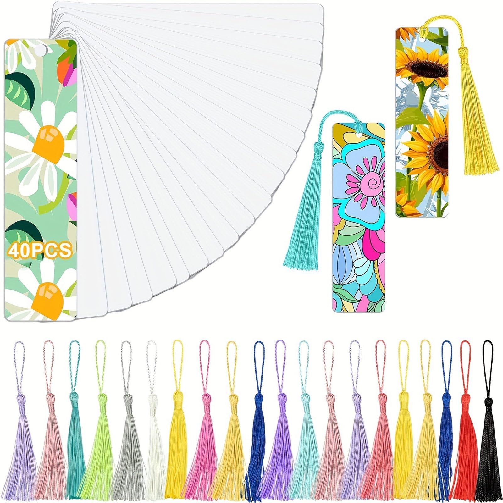 Sublimations Lesezeichen Set mit auffälligen Quasten für Leser