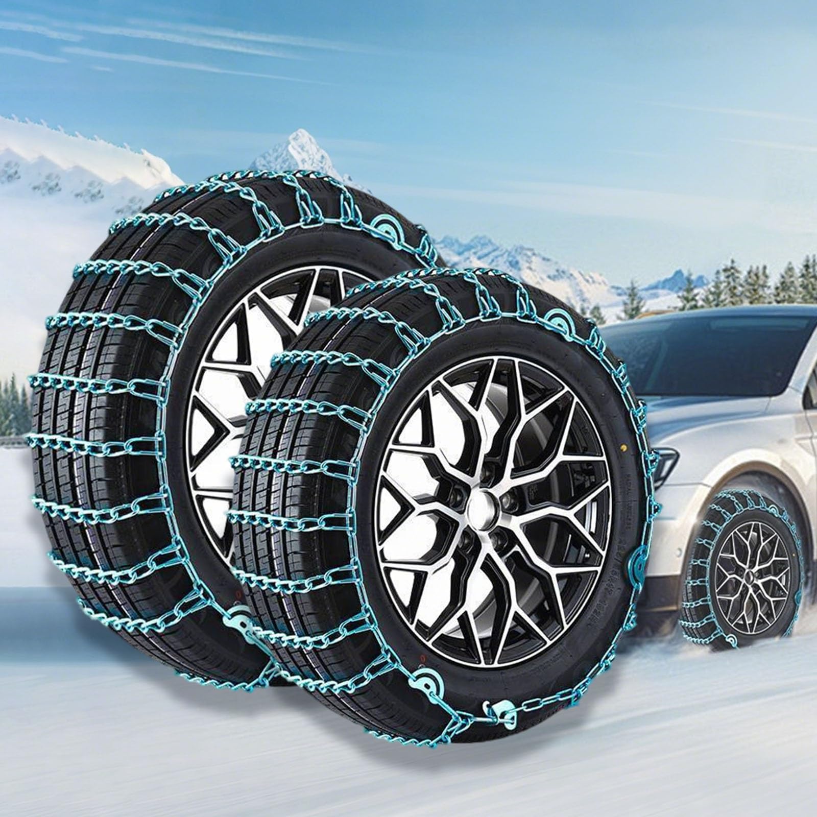 Cadenas De Nieve Para Coche,Cadenas Para Coche,Cadenas Universales Para Nieve,Aumenta La TraccióN De Los NeumáTicos En Situaciones De Emergencia,Adecuado For Camionetas,Suv(245/75R16)