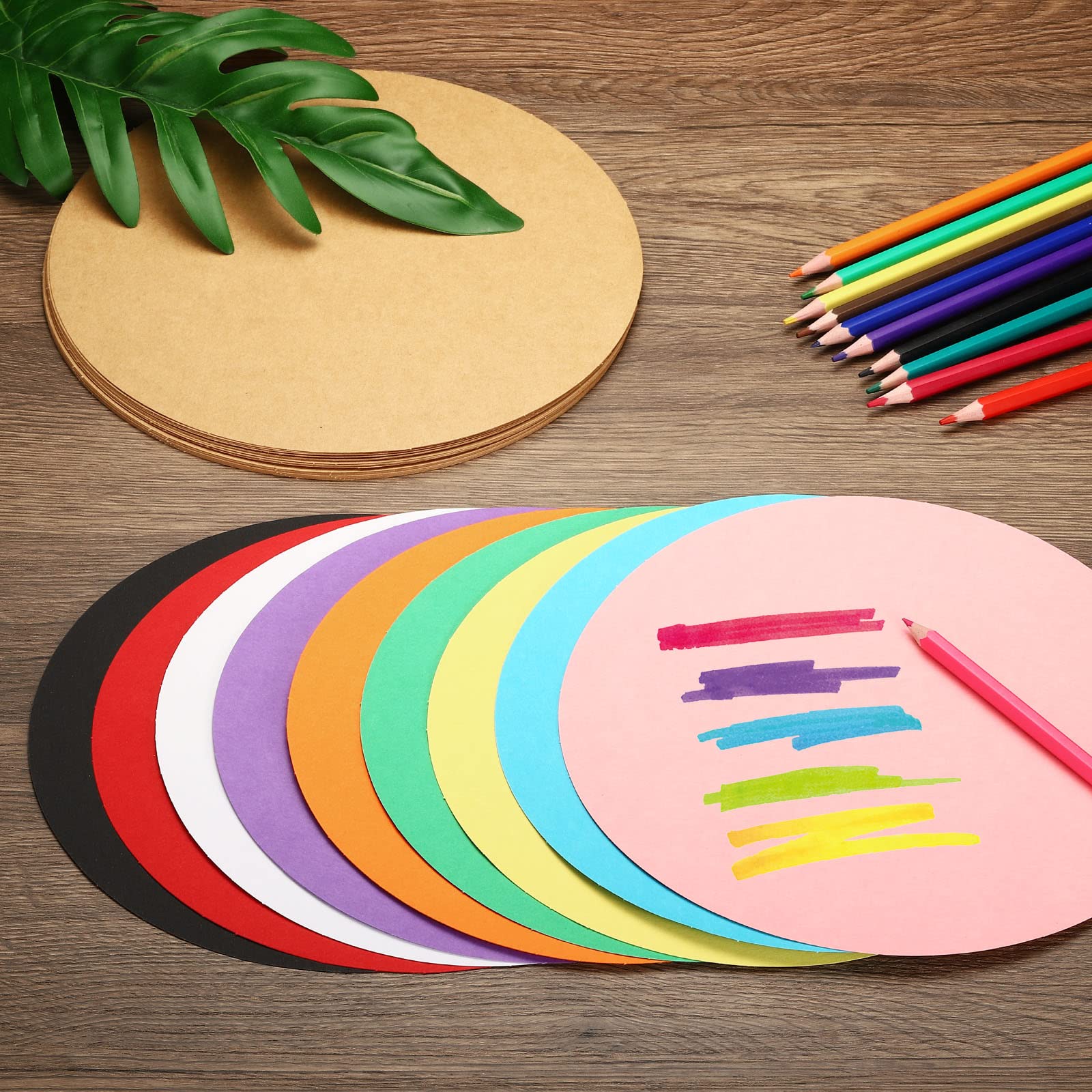 PATIKIL 11,4 Carta Cartoncino Rotonda, 40pz 230gsm Spessi Fette di Cerchi Vuoti per Progetti Artigianato Fai-Da-Te Disegno Pittura Scrittura, Bianco