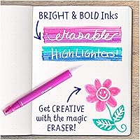 Vista 5 de Crayola Take Note - Marcadores borrables, suministros escolares geniales, marcadores de punta de cincel, 6 unidades, paquete de 2