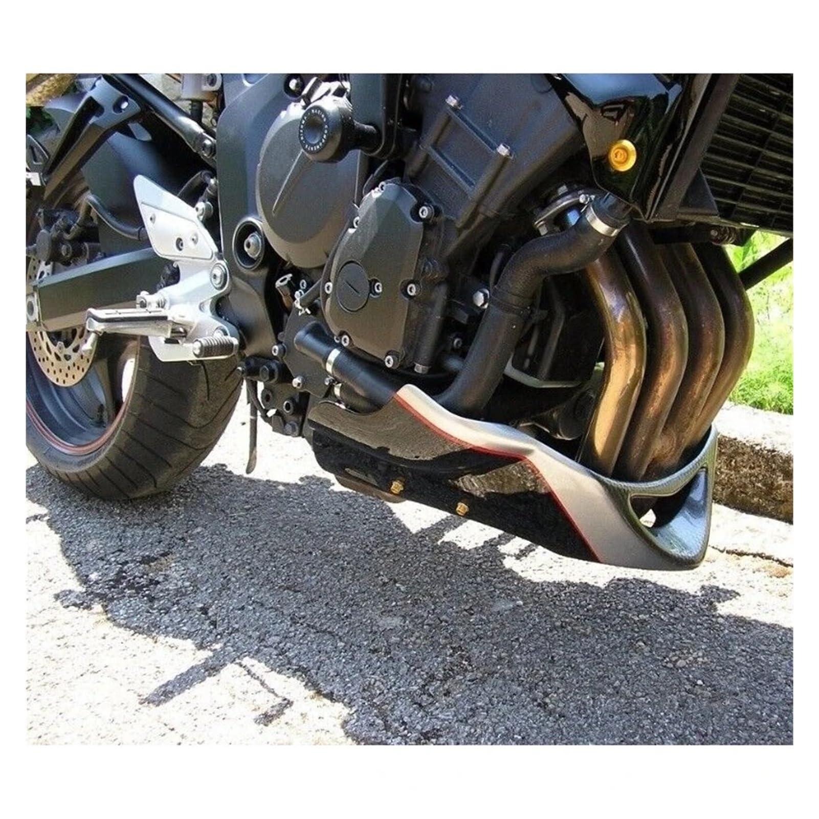 Compatible con Yamaha FZ6 S2 (2004-2010). Protector de Motor, ABS, quilla, alerón Inferior, carenado de mentón.(Matte Black)