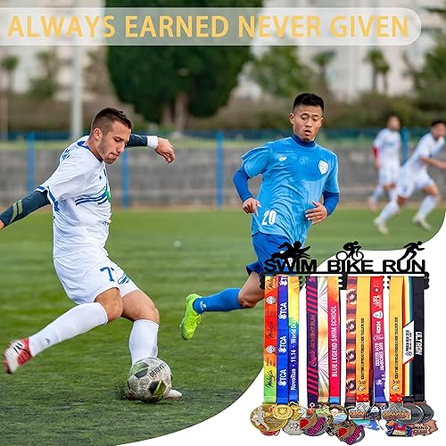 Vista 49 de Goutoports Estante de exhibición para colgar medallas, organizador personalizado de cinta de premios para corredores de carreras deportivas, placas