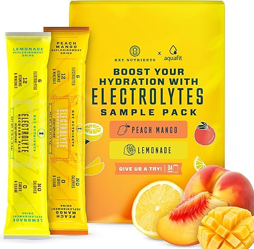 KEY NUTRIENTS Paquetes de hidratación  2 deliciosos sabores en electrolitos en polvo paquetes sin azúcar, paquete de 4  Sin calorías, electrolitos