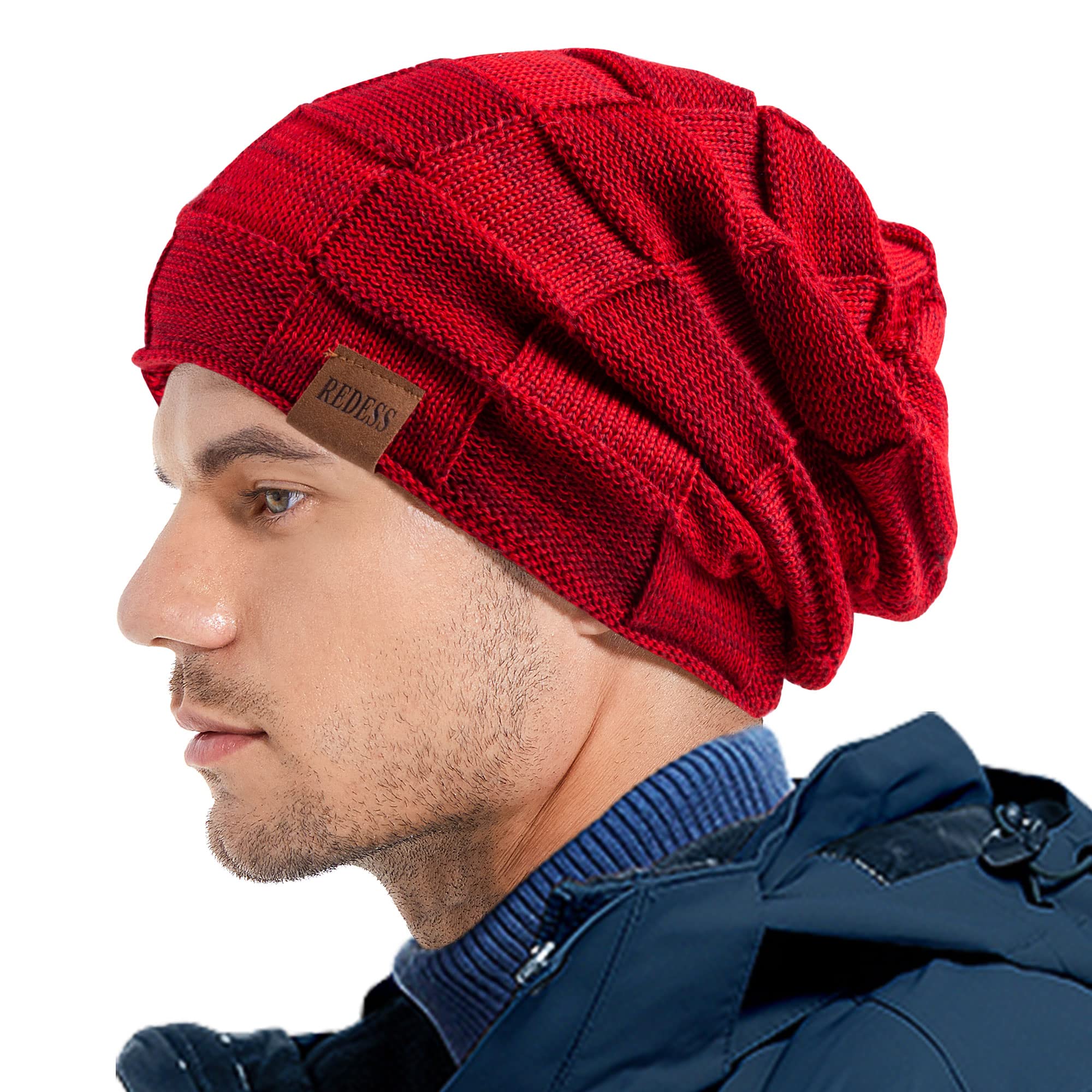 REDESS Cappello a Berretto per Uomini e Donne Cappelli Caldi Invernali in Maglia Slouchy Cappello a Cranio Spesso