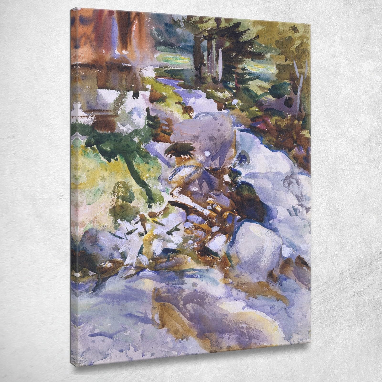 Ruscello Impetuoso John Singer Sargent, jss259 Quadro Stampato su Tela, 100x70 cm