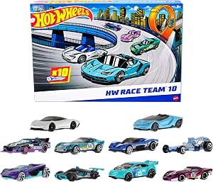 Hot Wheels 10-Pack of Toy Race Cars, Includes 1:64 Scale Cor…